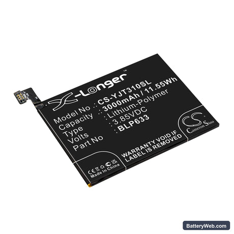 OnePlus 3T Replacement Battery, 3.85V, 3000mAh, Li-Polymer 1