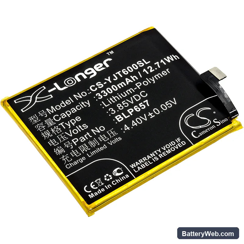 OnePlus 6 Replacement Battery, 3.85V, 3300mAh, Li-Polymer 1