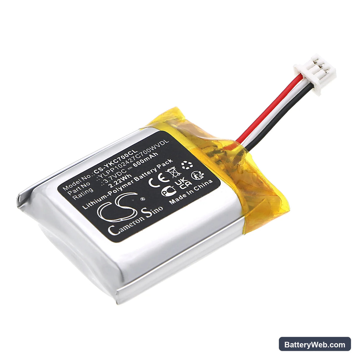 Yealink CP700 Replacement Battery, 3.7V, 600mAh, Li-Polymer 1