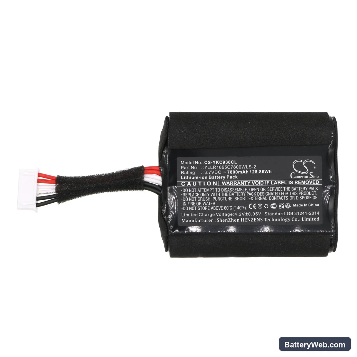 Yealink CP930W Replacement Battery, 3.7V, 7800mAh, Li-ion 3
