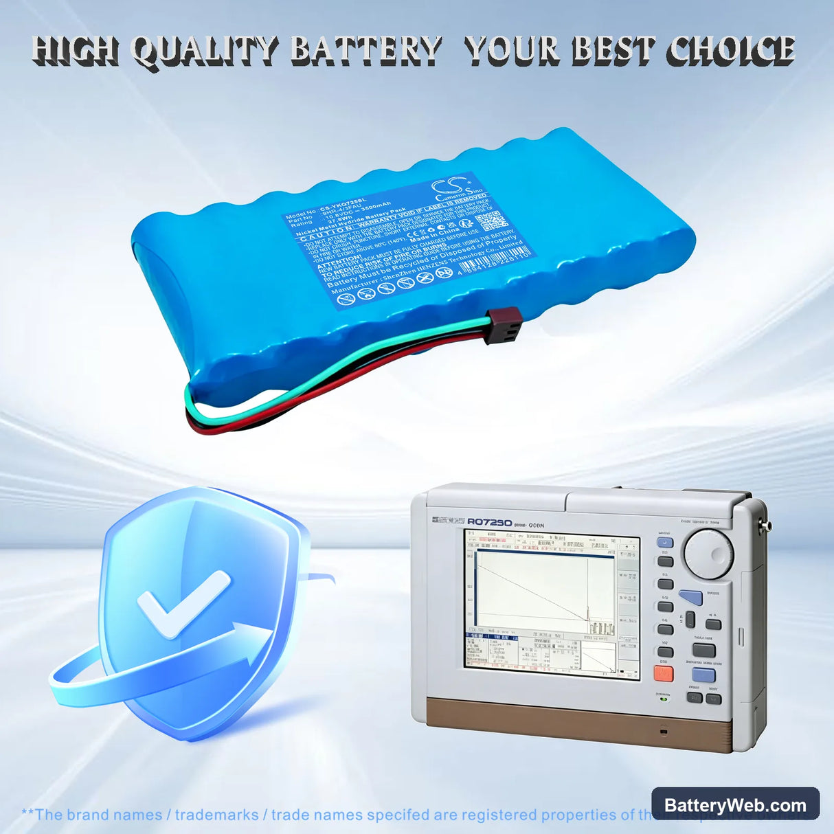 Yokogawa AAQ7250 Replacement Battery, 10.8V, 3500mAh, Ni-MH 1