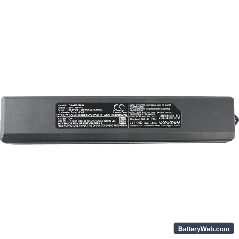 Yokogawa AQ7260 Replacement Battery, 11.1V, 5200mAh, Li-ion 3