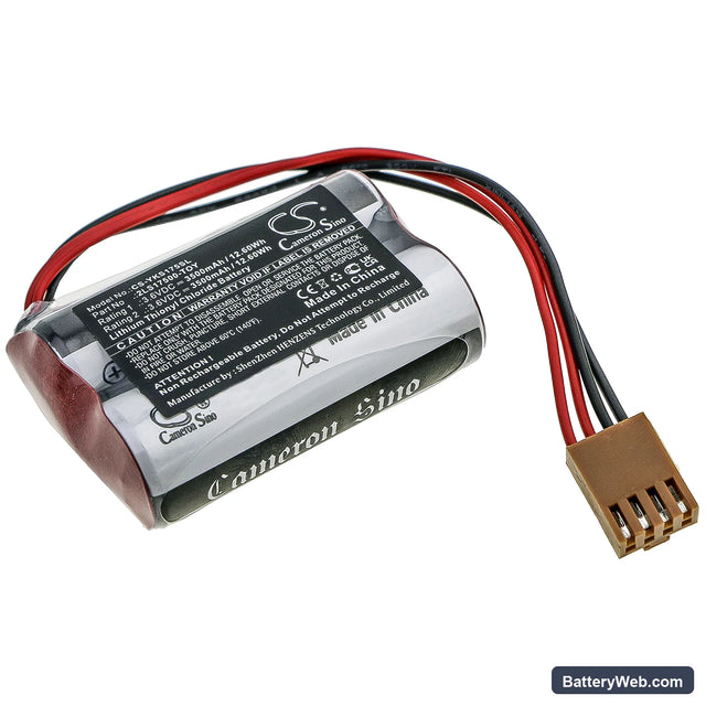Yaskawa 2LS17500-TOY Replacement Battery, 3.6V, 3500mAh, Li-SOCl2 1