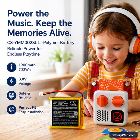 Yoto YM002 Replacement Battery, 3.8V, 1900mAh, Li-Polymer 6