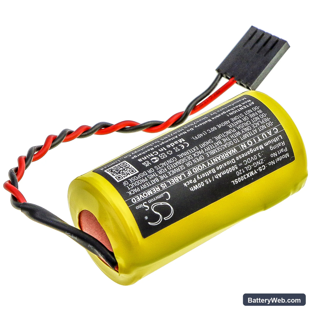 Yaskawa Yasnac MX3 Replacement Battery, 3V, 5000mAh, Li-MnO2 2