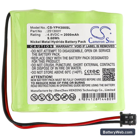 YSI pHotoFlex pH Replacement Battery, 4.8V, 2000mAh, Ni-MH 3