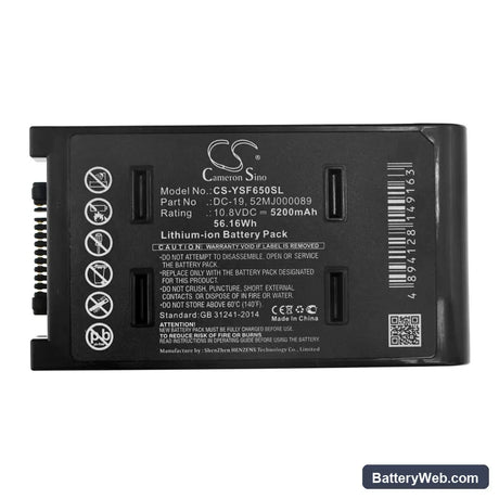 YUT SF620 Replacement Battery, 10.8V, 5200mAh, Li-ion 3