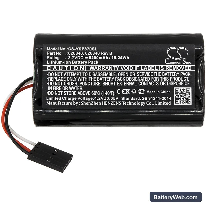 YSI ProDSS Replacement Battery, 3.7V, 5200mAh, Li-ion 3