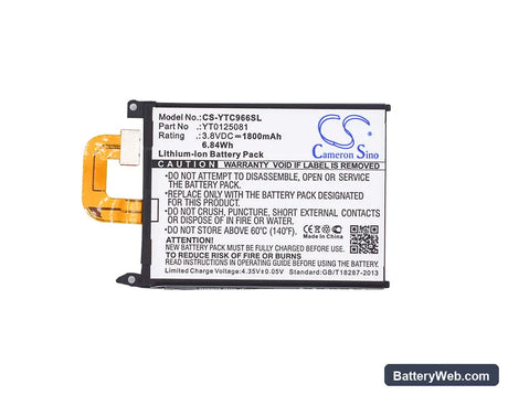 YOTAPHONE C9660 Replacement Battery, 3.8V, 1800mAh, Li-ion 5