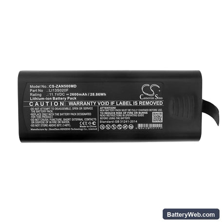 Zondan Apollo N5 Replacement Battery, 11.1V, 2600mAh, Li-ion 3