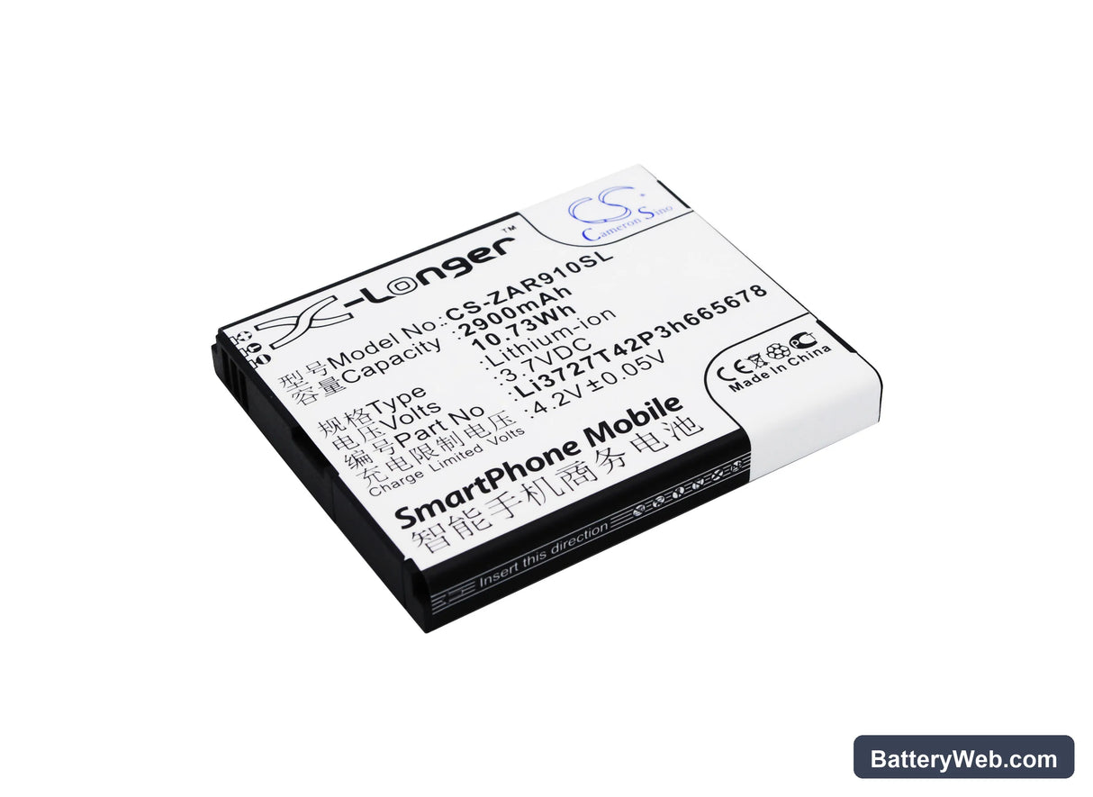 ZTE AR910 Replacement Battery, 3.7V, 2900mAh, Li-ion 1