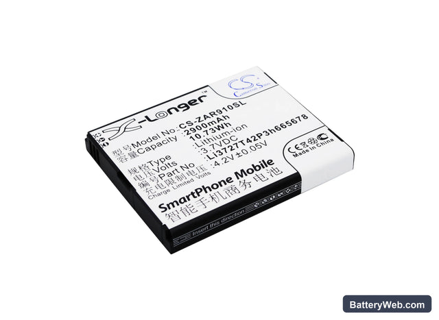 ZTE AR910 Replacement Battery, 3.7V, 2900mAh, Li-ion 1