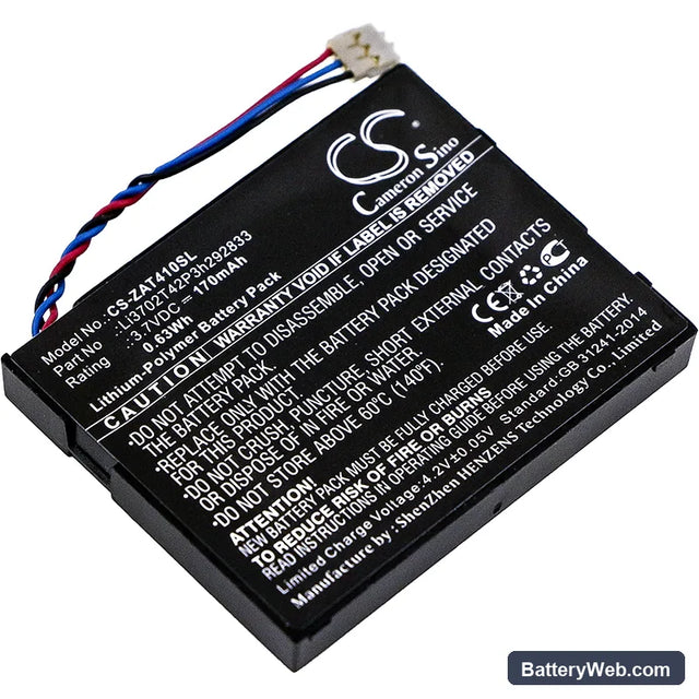 ZTE Z6200MEX Replacement Battery, 3.7V, 170mAh, Li-Polymer 1