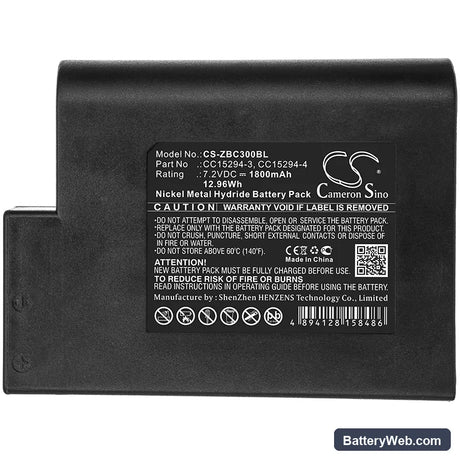 Zebra Cameo 3 Replacement Battery, 7.2V, 1800mAh, Ni-MH 3