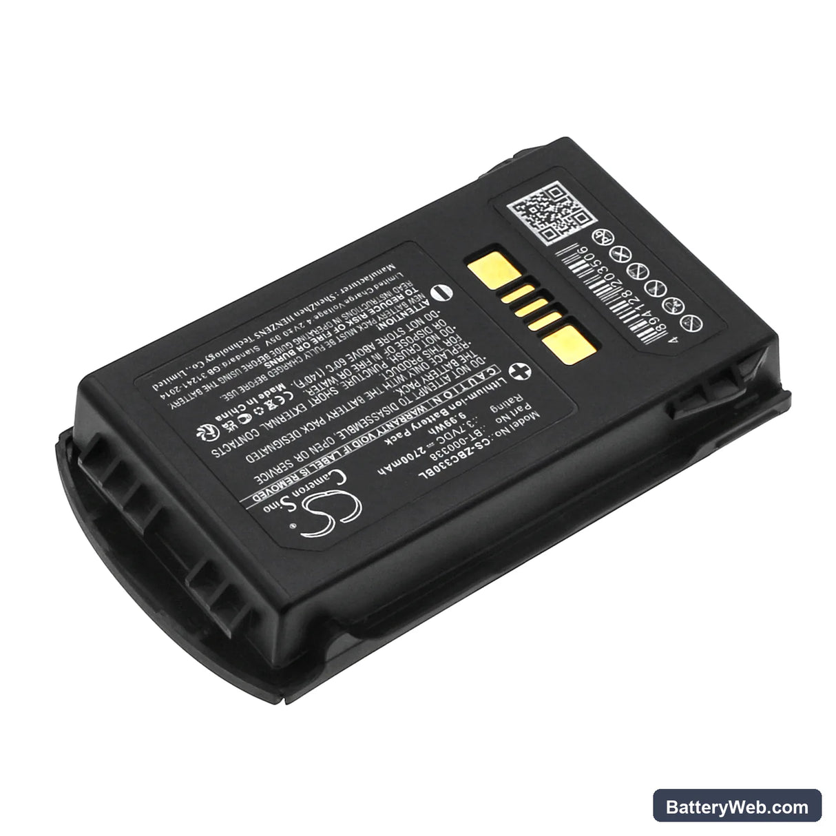 Zebra MC33 Replacement Battery, 3.7V, 2700mAh, Li-ion 2