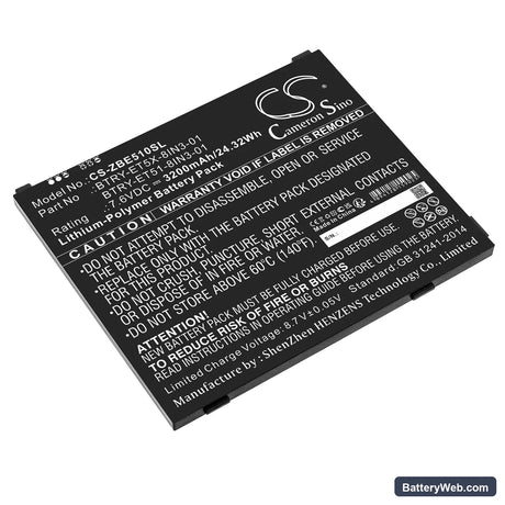 Zebra ET51 Windows OS Replacement Battery, 7.6V, 3200mAh, Li-Polymer 1