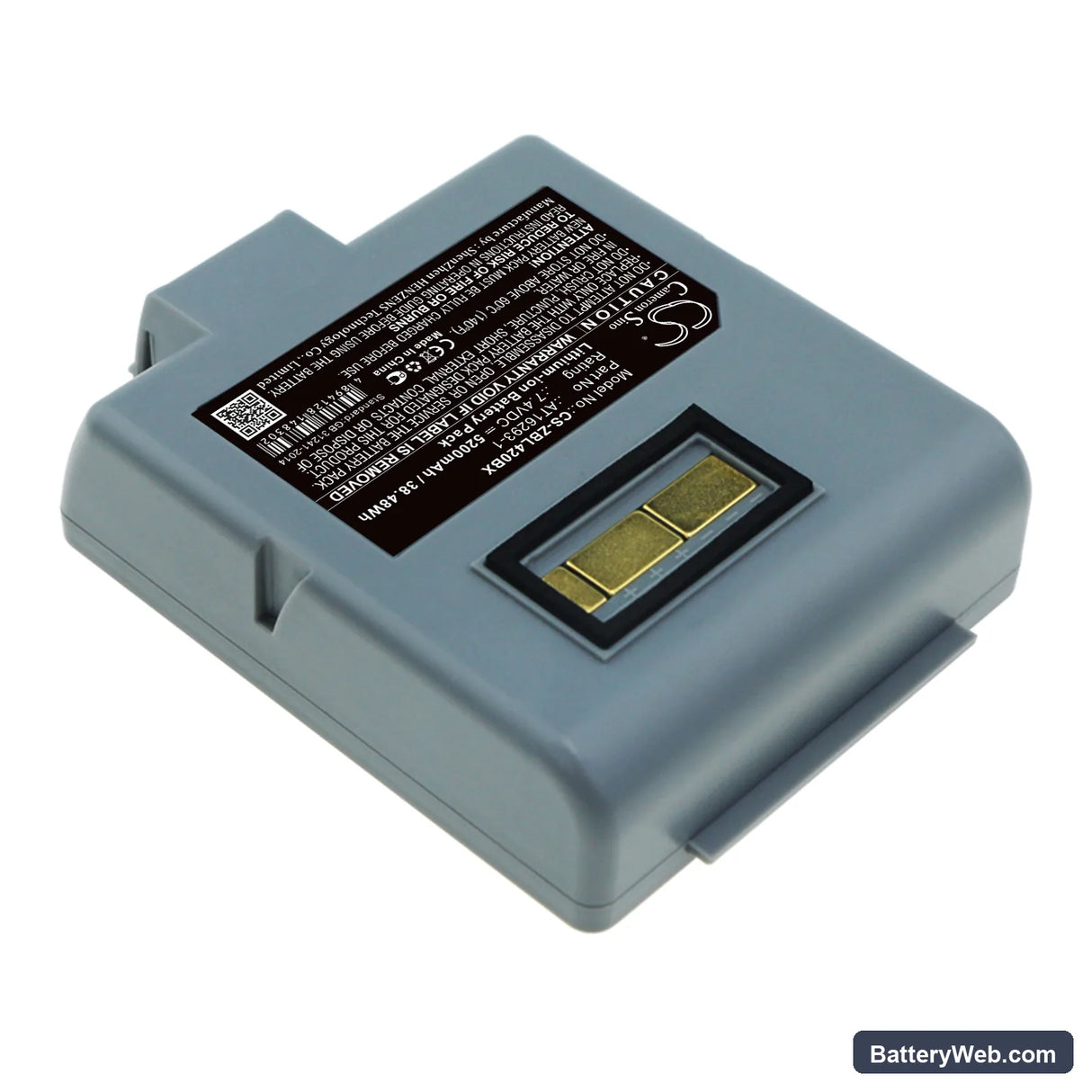 Zebra QL420 Replacement Battery, 7.4V, 5200mAh, Li-ion 2