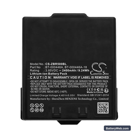 Zebra WS50 Replacement Battery, 3.85V, 2400mAh, Li-ion 5