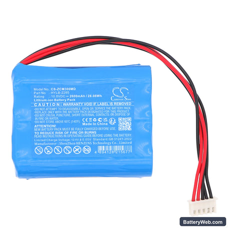 Zoncare ECG EKG monitor Replacement Battery, 10.8V, 2600mAh, Li-ion 3