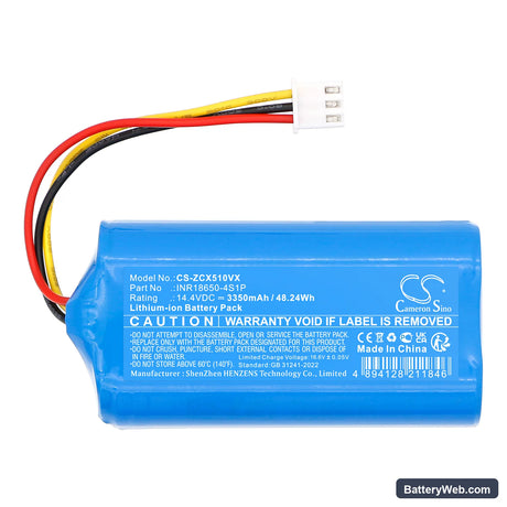 RoboJet X-One Replacement Battery, 14.4V, 3350mAh, Li-ion 3