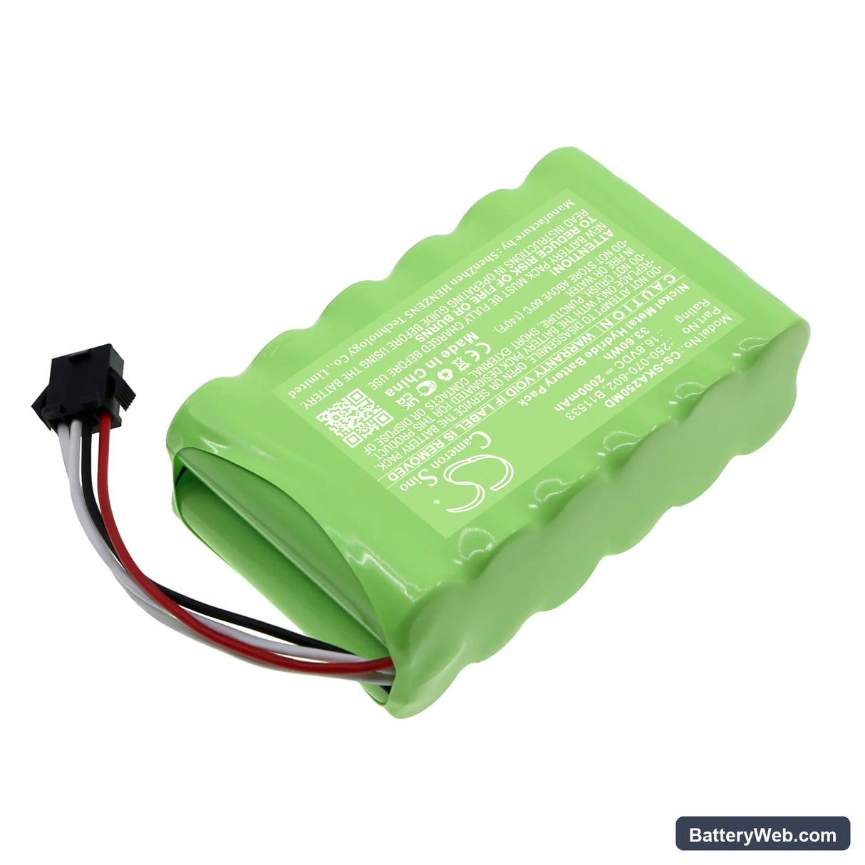 Zede Single Micro Injection Pump Replacement Battery, 14.4V, 2000mAh, Ni-MH 2