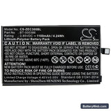Zebra EC30 Replacement Battery, 3.85V, 1100mAh, Li-Polymer 3