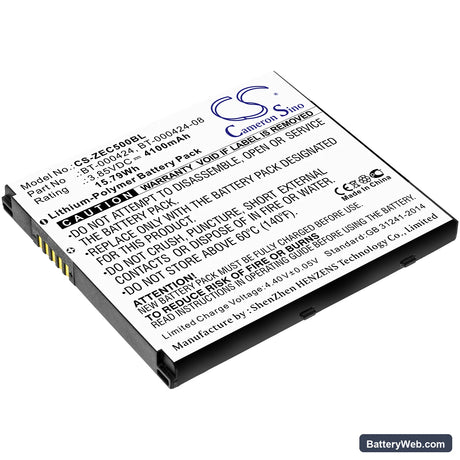 Zebra EC50 Replacement Battery, 3.85V, 4100mAh, Li-Polymer 1