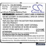 Zebra EC50 Replacement Battery, 3.85V, 4100mAh, Li-Polymer 3