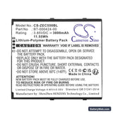 Zebra EC50 Replacement Battery, 3.85V, 3000mAh, Li-Polymer 3