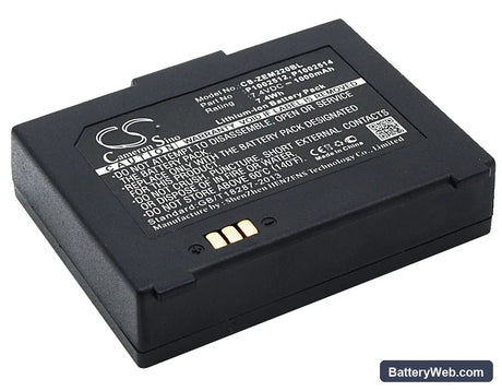 Zebra EM 220 Replacement Battery, 7.4V, 1000mAh, Li-ion 1