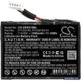 Zebra ZQ200 Replacement Battery, 7.4V, 1500mAh, Li-ion 3