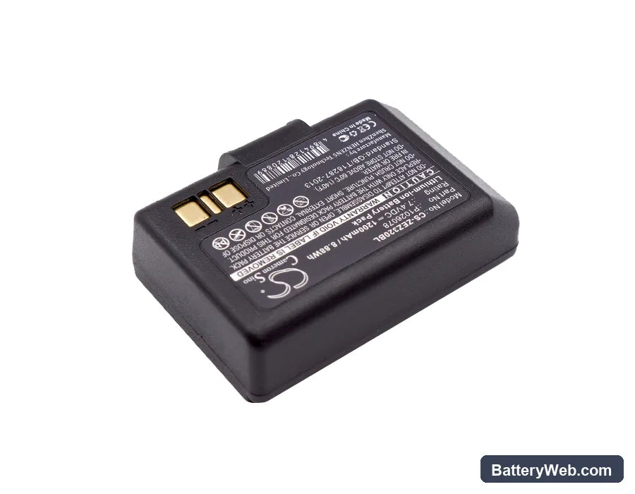 Zebra EZ320 Replacement Battery, 7.4V, 1200mAh, Li-ion 2