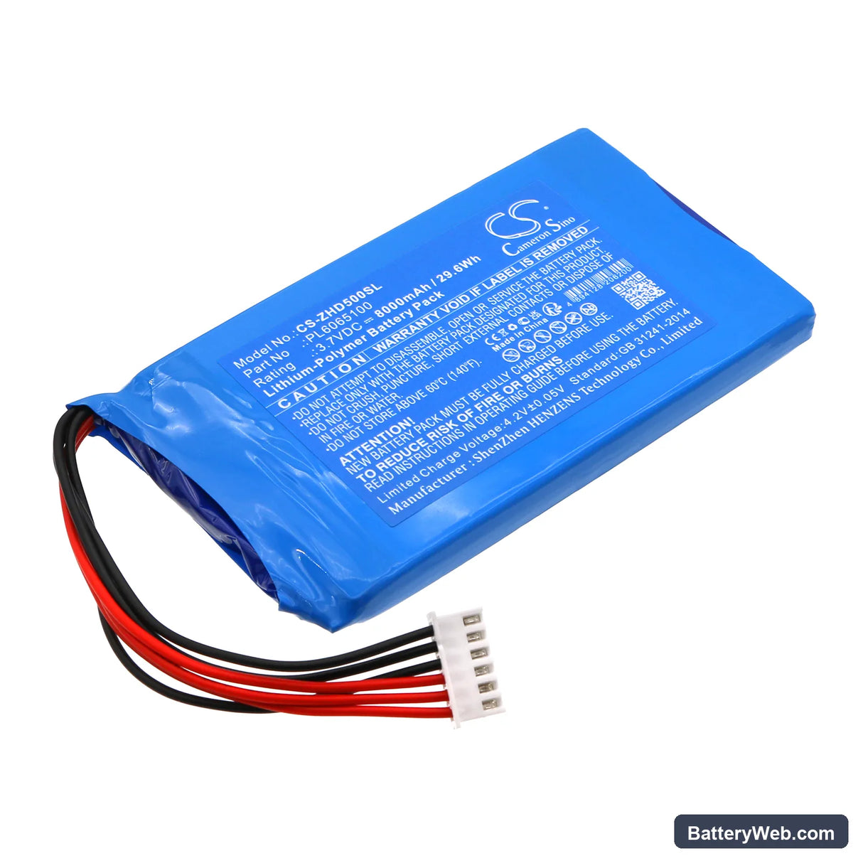 Zenith Z5 Diagnostic Scan Tools Replacement Battery, 3.7V, 8000mAh, Li-Polymer 1