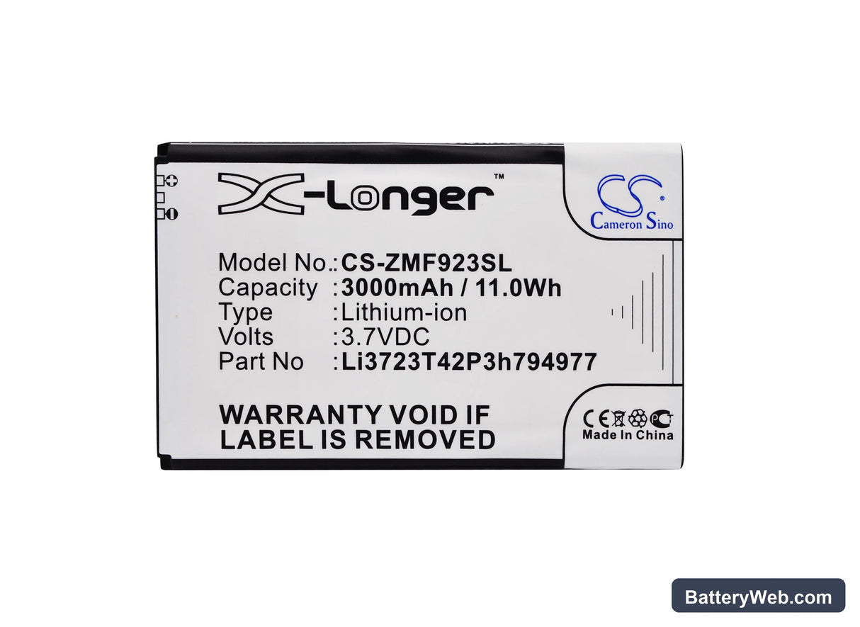 AT&T Velocity 4G LTE Replacement Battery, 3.7V, 3000mAh, Li-Polymer 5