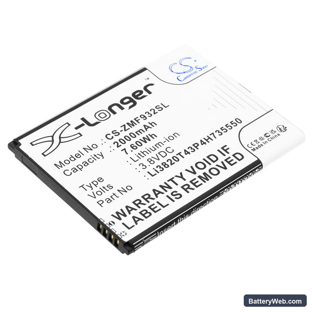 ZTE WiFi5 MF932 Replacement Battery, 3.8V, 2000mAh, Li-ion 1