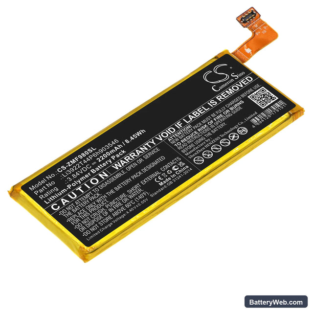 ZTE MF980 Replacement Battery, 3.84V, 2200mAh, Li-Polymer 1