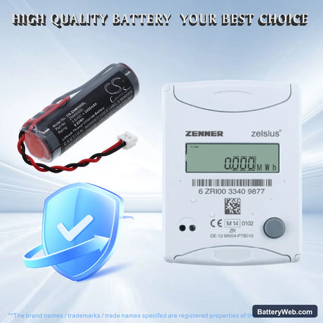 Zenner C5-IUF Replacement Battery, 3.6V, 2450mAh, Li-SOCl2 6