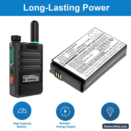 ZTE E700 Replacement Battery, 3.8V, 4000mAh, Li-Polymer 6