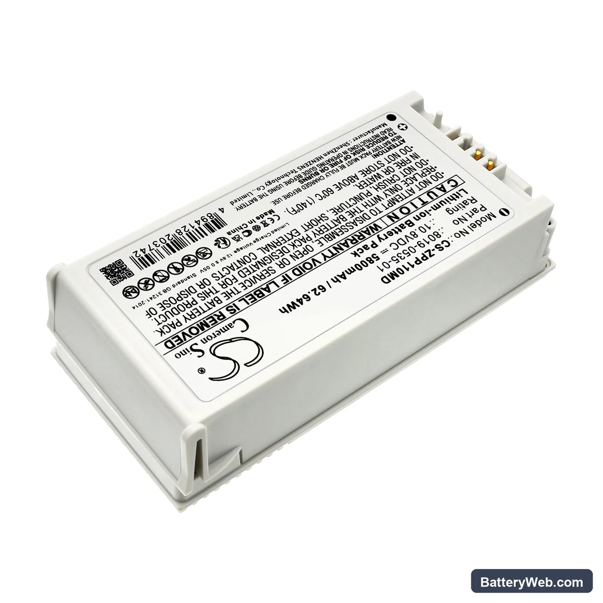 ZOLL AED Pro Replacement Battery, 10.8V, 5800mAh, Li-ion 2