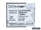 ZOPO ZP580 Replacement Battery, 3.7V, 2000mAh, Li-ion 1