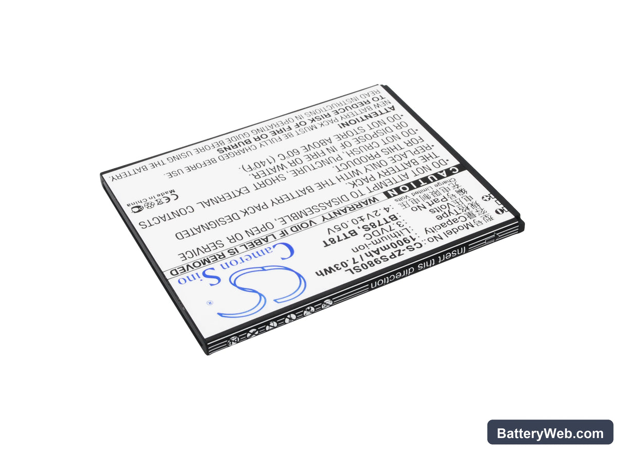 ZOPO ZP980 Replacement Battery, 3.7V, 1900mAh, Li-ion 2