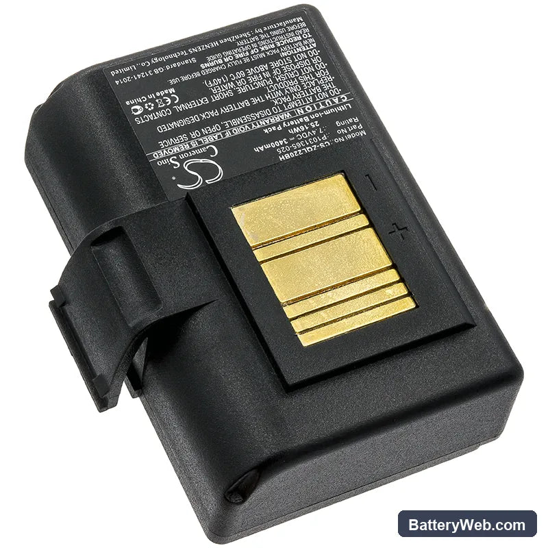 Zebra QLN220 Replacement Battery, 7.4V, 3400mAh, Li-ion 2