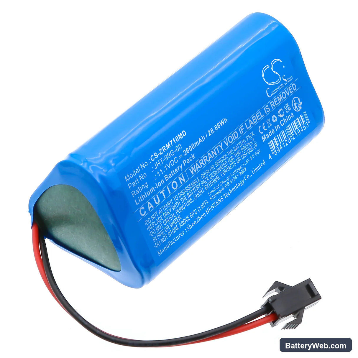 Zoncare PM-7000C Replacement Battery, 11.1V, 2600mAh, Li-ion 1