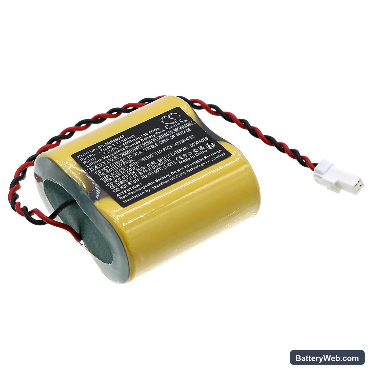 Zurn P6900-GEN Replacement Battery, 6V, 5000mAh, Li-MnO2 1