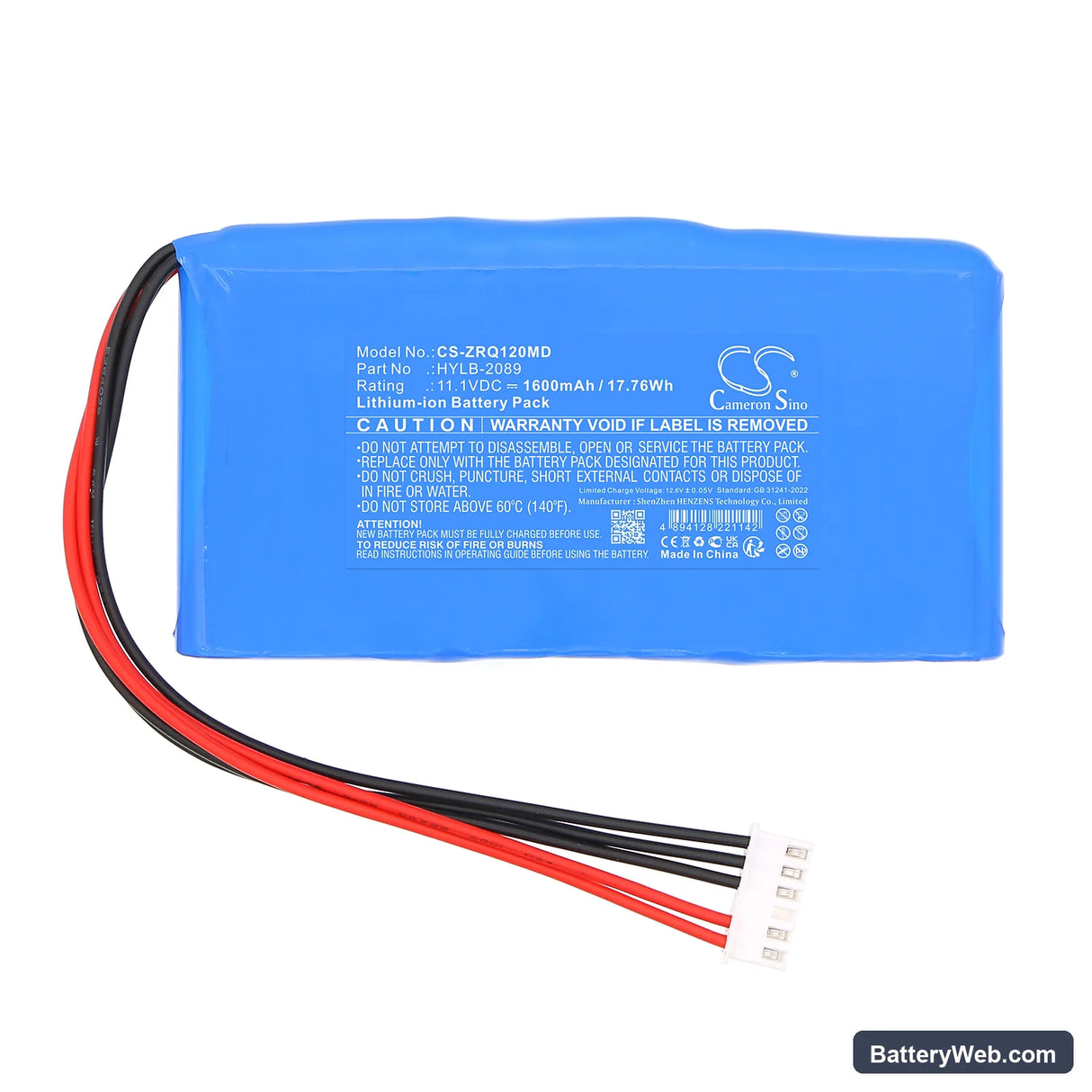 KAIJIN KX-1203 Replacement Battery, 11.1V, 1600mAh, Li-ion 3