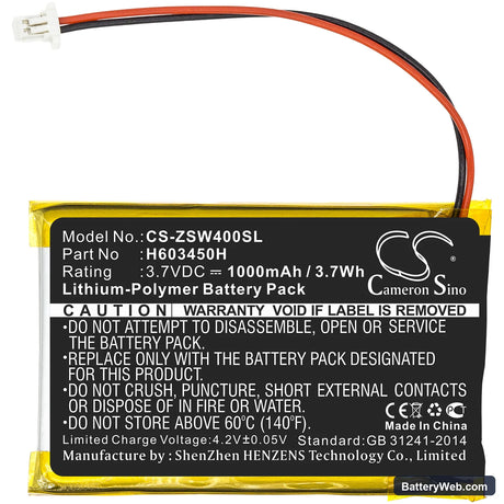 IZZO Swami 4000 Replacement Battery, 3.7V, 1000mAh, Li-Polymer 3