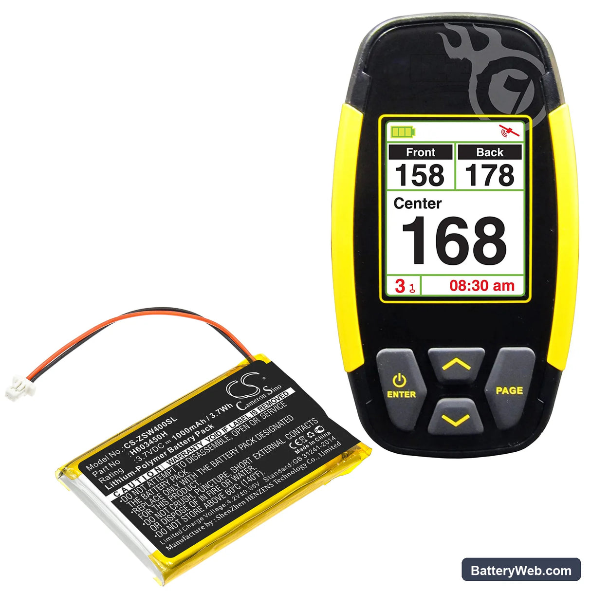 IZZO Swami 4000 Replacement Battery, 3.7V, 1000mAh, Li-Polymer 6