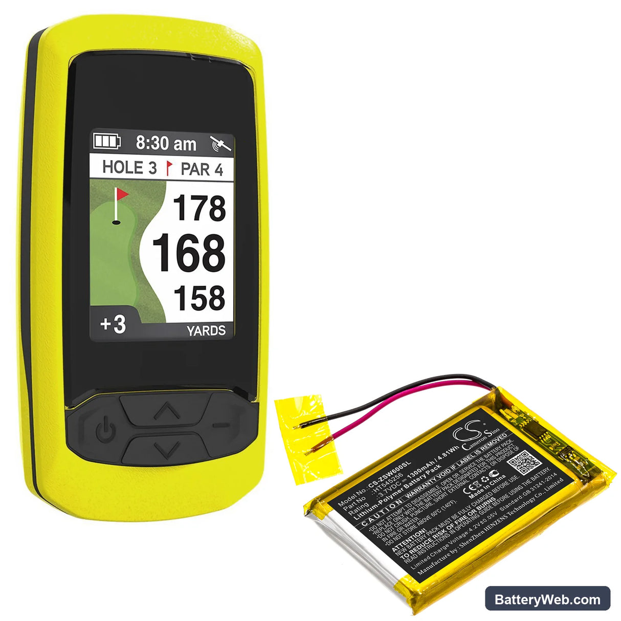 IZZO Swami 6000 Replacement Battery, 3.7V, 1300mAh, Li-Polymer 5