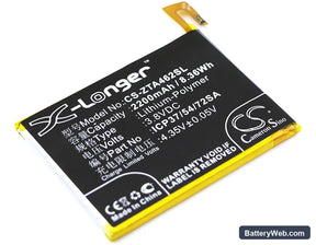 ZTE Blade A462 Replacement Battery, 3.8V, 2200mAh, Li-Polymer 1