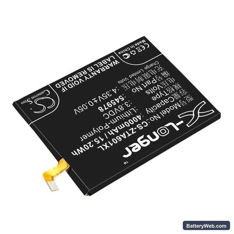ZTE Blade A601 Replacement Battery, 3.8V, 4000mAh, Li-Polymer 2